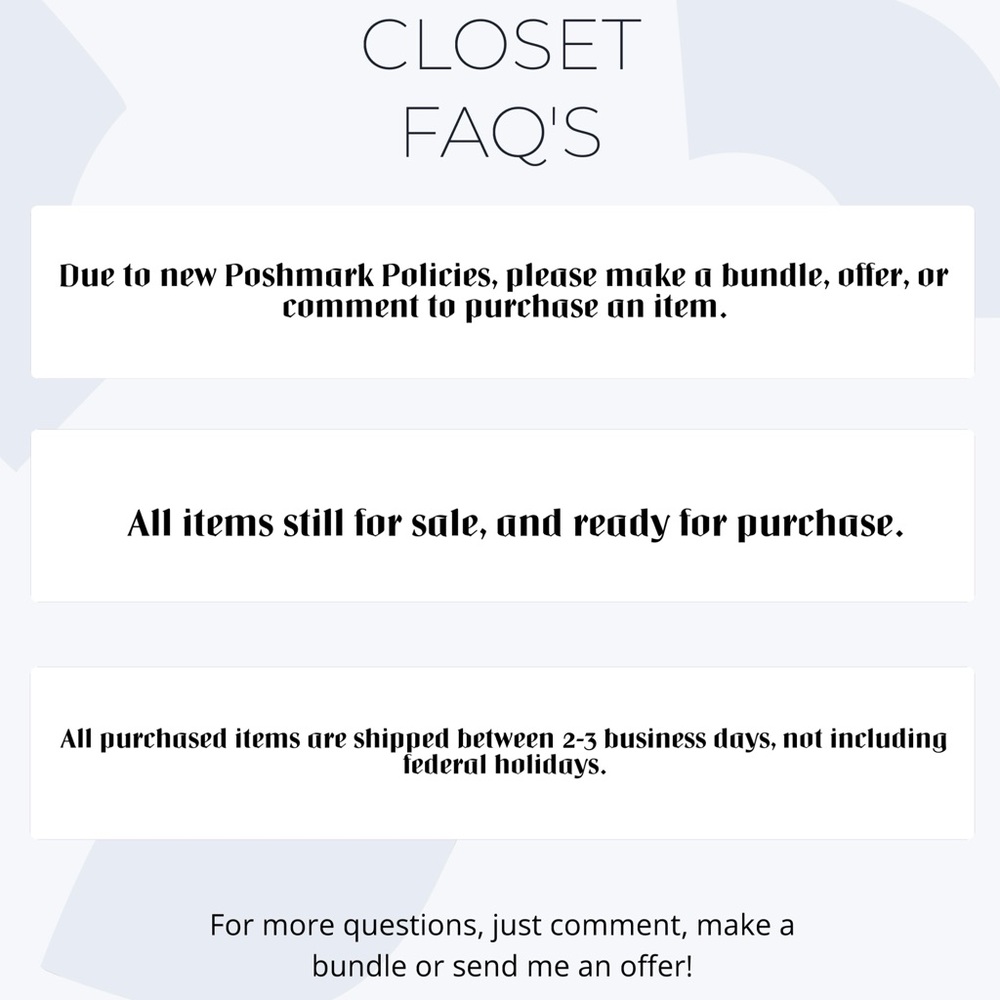 Closet FAQ's